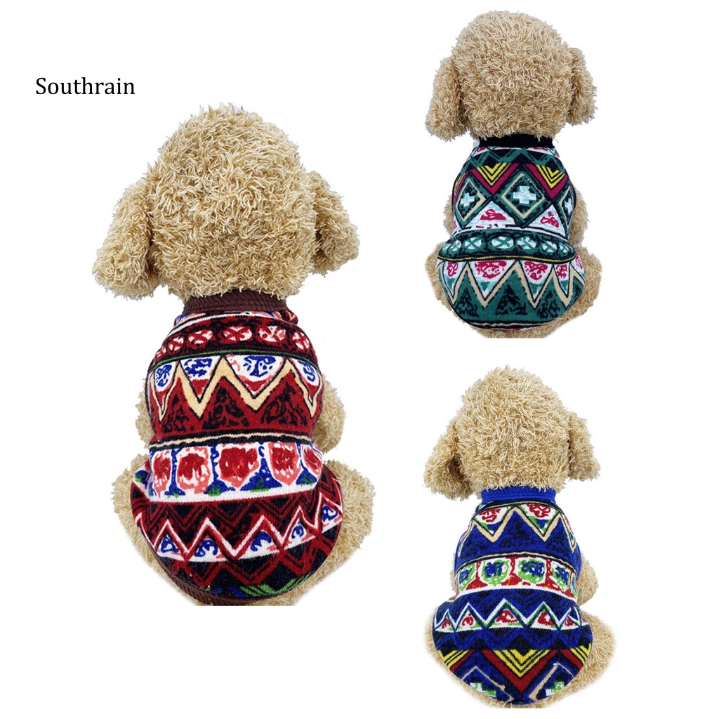 Áo Sweater Vải Polyester Thoáng Khí In Họa Tiết Độc Đáo Giữ Ấm Mùa Đông Cho Cún Cưng