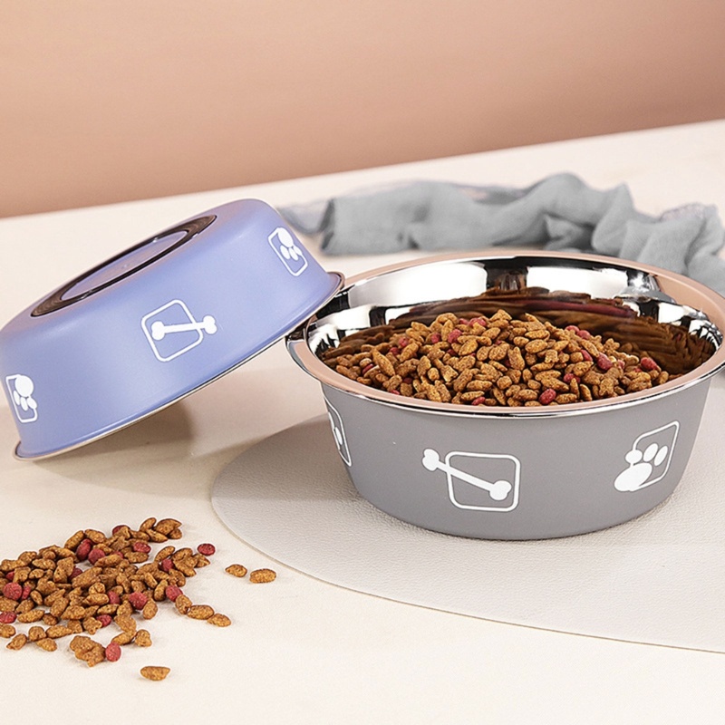 Bát Đựng Thức Ăn Bằng Thép Không Gỉ Chống Trượt Cho Thú Cưng
