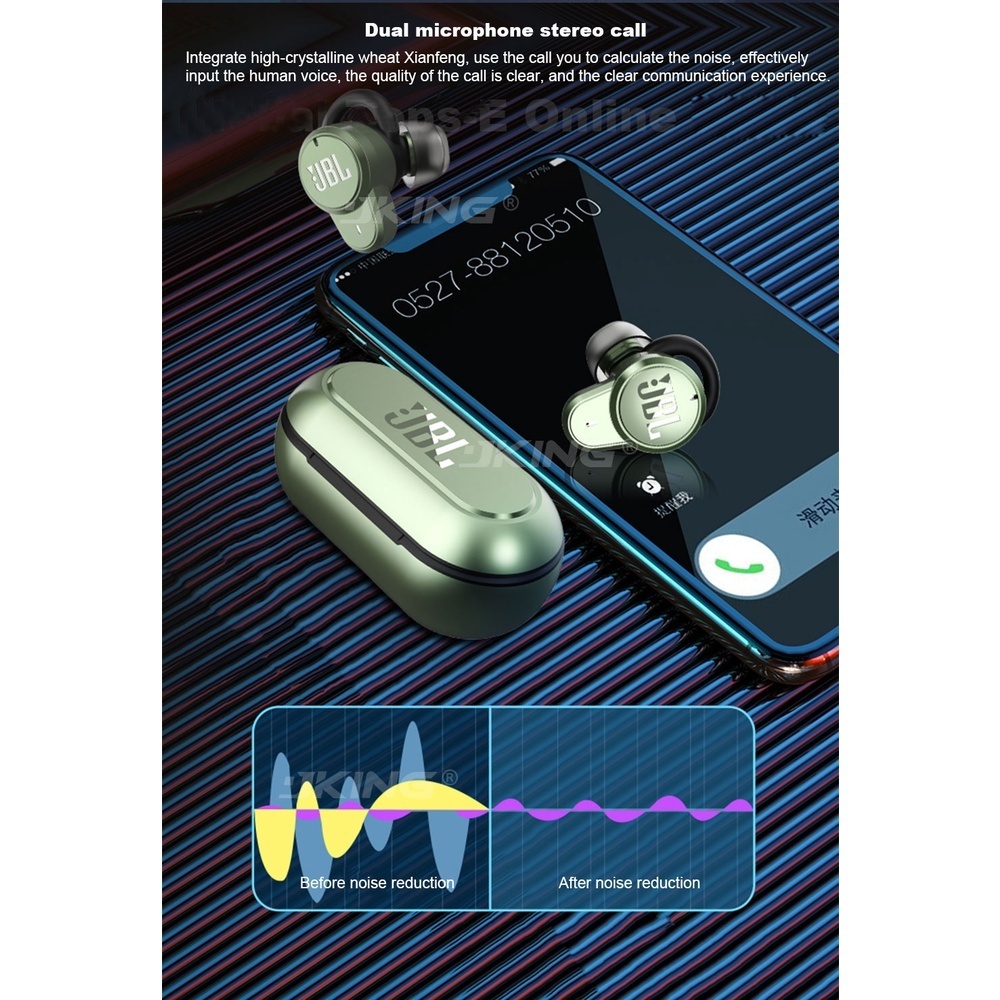 Tai Nghe Nhét Tai Bluetooth Không Dây Jbl T280 TWS Chống Nước Giảm Tiếng Ồn Có Micro
