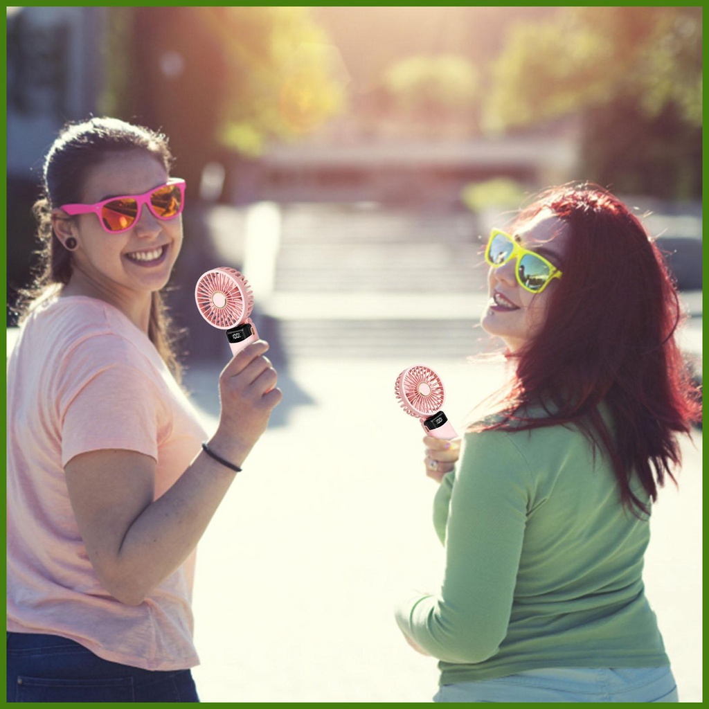 Quạt Mini Cầm Tay Xoay 180 Độ Kèm Dây Đeo USB Tiện Dụng Cho Mùa Hè