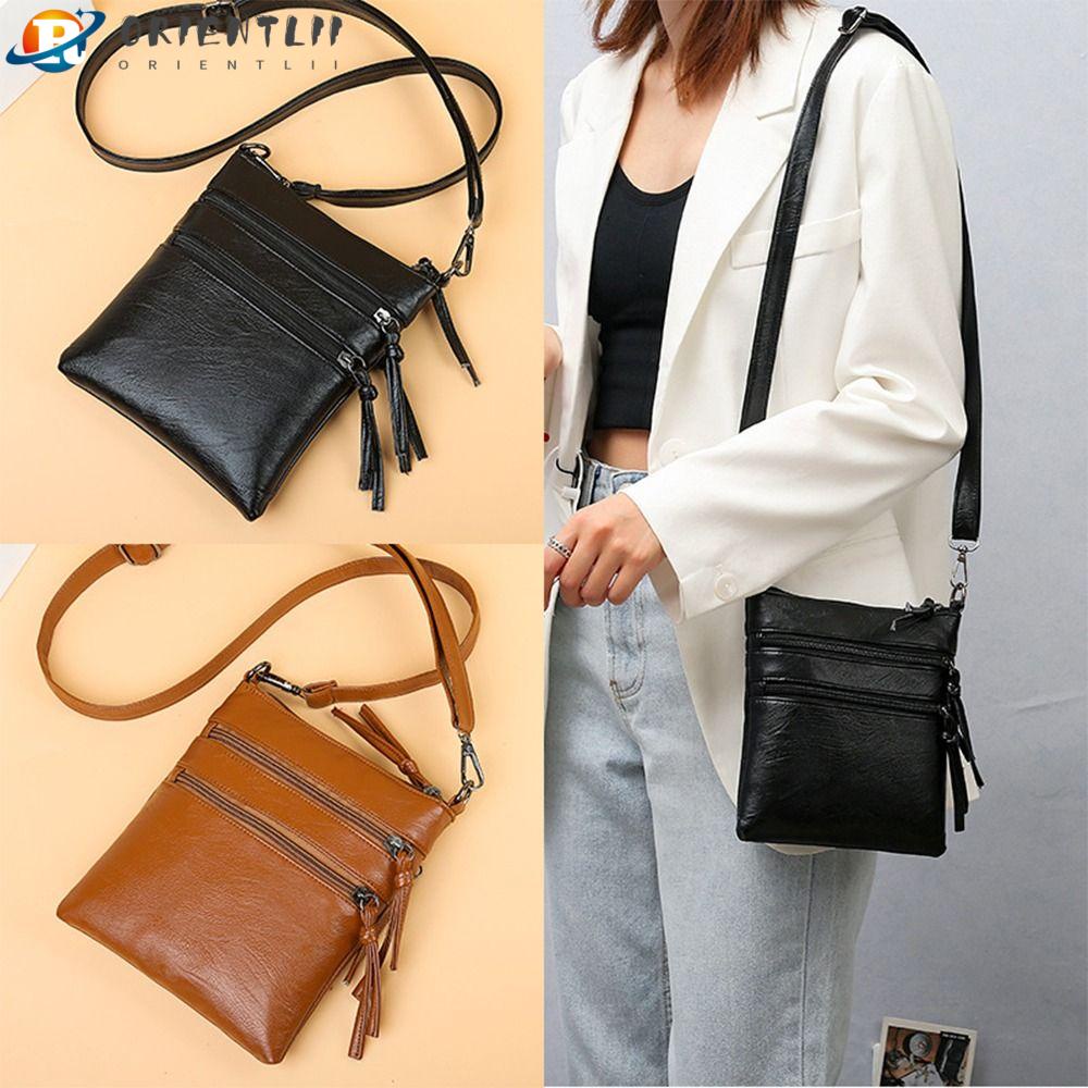 Túi Đeo Chéo Da PU Khóa Kéo Thời Trang Cho Nữ