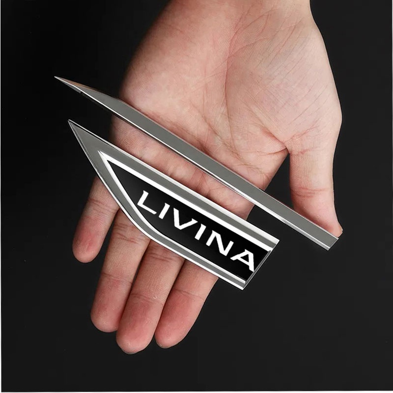 FENDER 1 Bộ Miếng Dán Logo Bằng Thép Không Gỉ Trang Trí Cửa Xe Hơi Nissan livina Grand livina L10 L11 ND1W