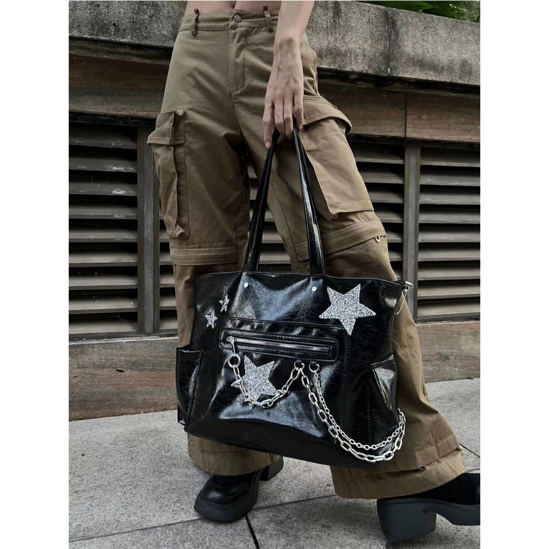 Túi Tote Đeo Vai Sức Chứa Lớn y2k Millennium Phong Cách Mới Cho Nữ Haobing boutiqu