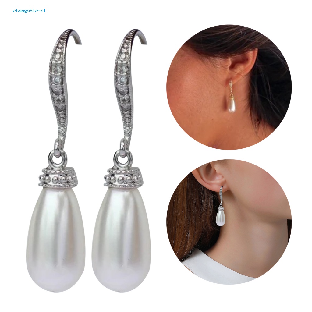 1 Cặp Bông Tai Ngọc Trai Giả Hình Giọt Nước Cho Nữ