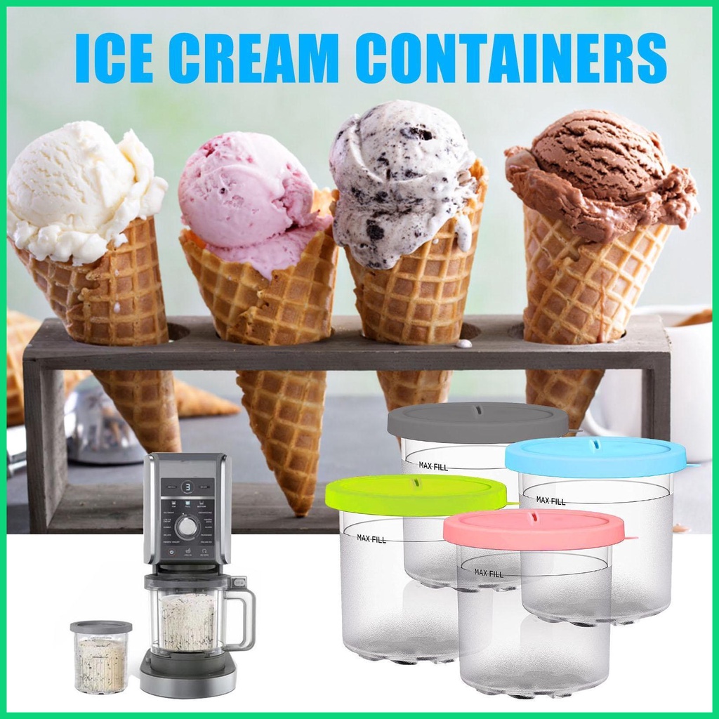 Hộp Đựng Kem Tráng Miệng Có Nắp Đậy An Toàn Tiện Dụng Cho Nhà Bếp