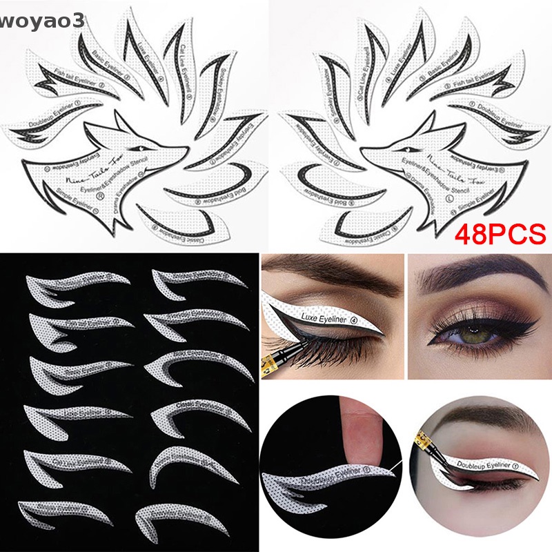 Set 48 Khuôn Kẻ Mắt woyao3 12 Phong Cách Bằng Vải Không Dệt
