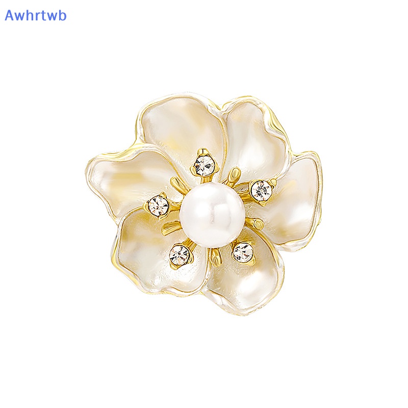 Ghim Cài Áo Hình Hoa Trà Đính Đá Phong Cách Vintage Thời Trang Mới