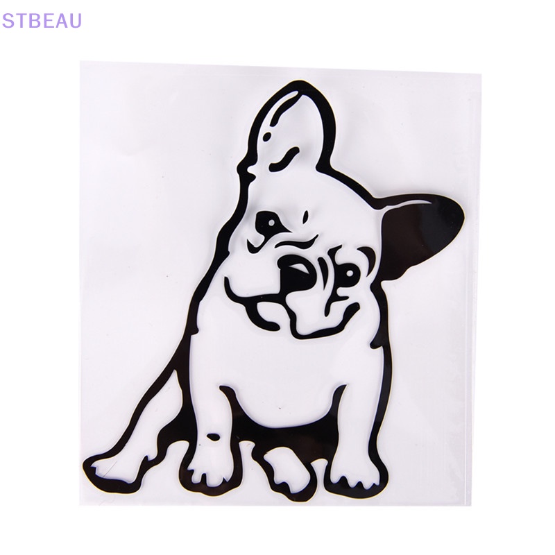 [Cxsteau] Hình Dán Vinyl Hình Chó Bull / Chó Bull Pháp Màu Đen Dễ Thương Trang Trí Cửa Sổ Xe Hơi Laptop MME