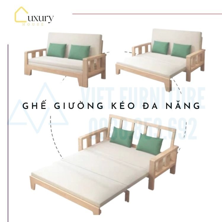 [HOT]Giường Sofa Gấp Gọn Thông Minh Hai Trong Một - Giường Sofa  Đa Năng - Giường Gỗ Gấp Gọn