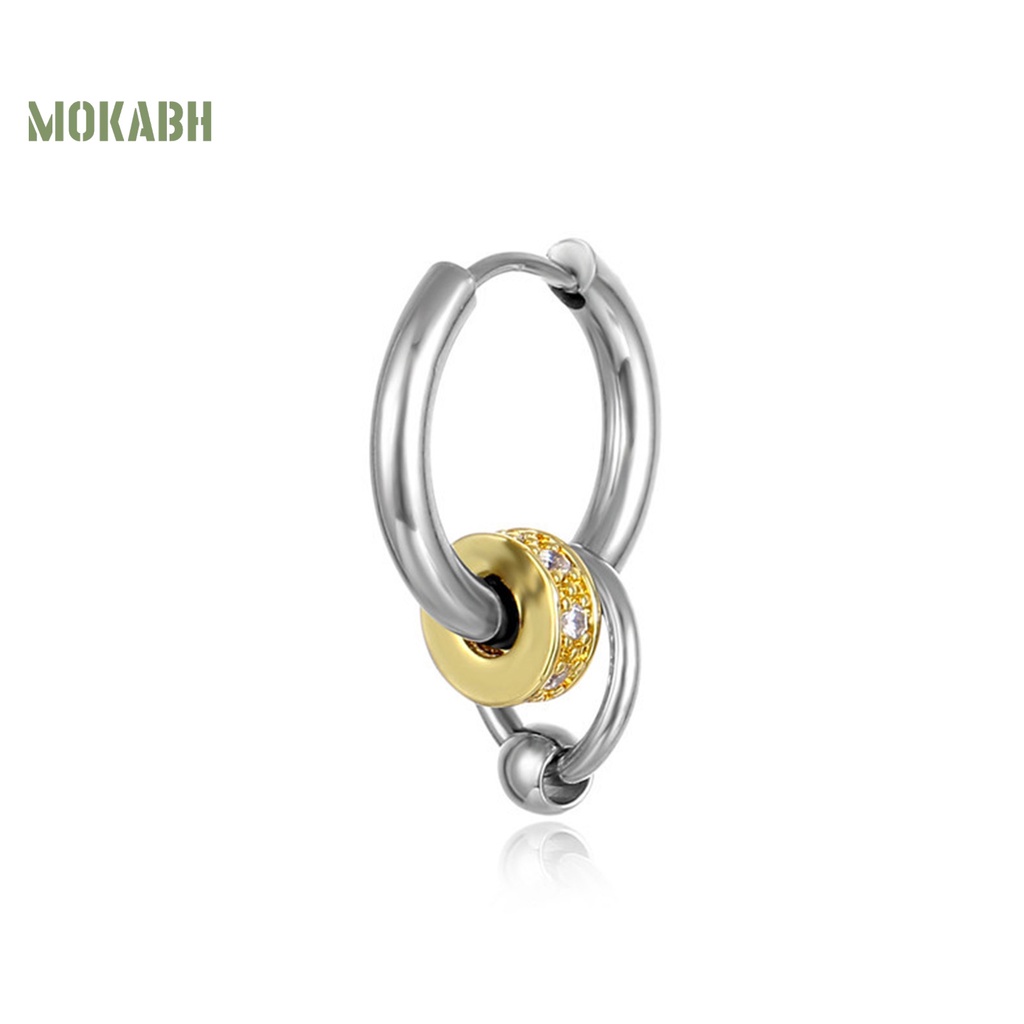 1 Khuyên Tai Thép Titan Nhiều Lớp Phong Cách Hip Hop Đơn Giản Thời Trang