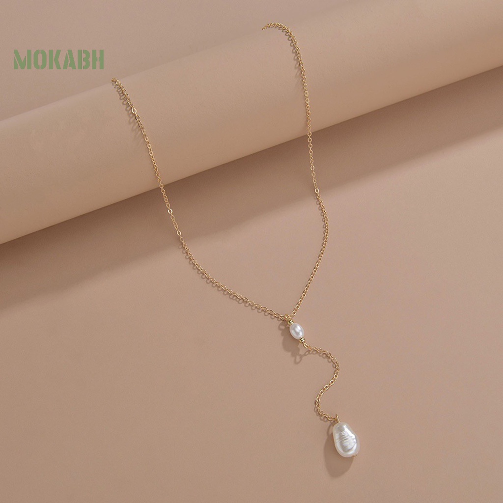 Vòng cổ Ngọc Trai Nhân Tạo Dáng Dài Dễ Điều Chỉnh Thời Trang Cho Nữ