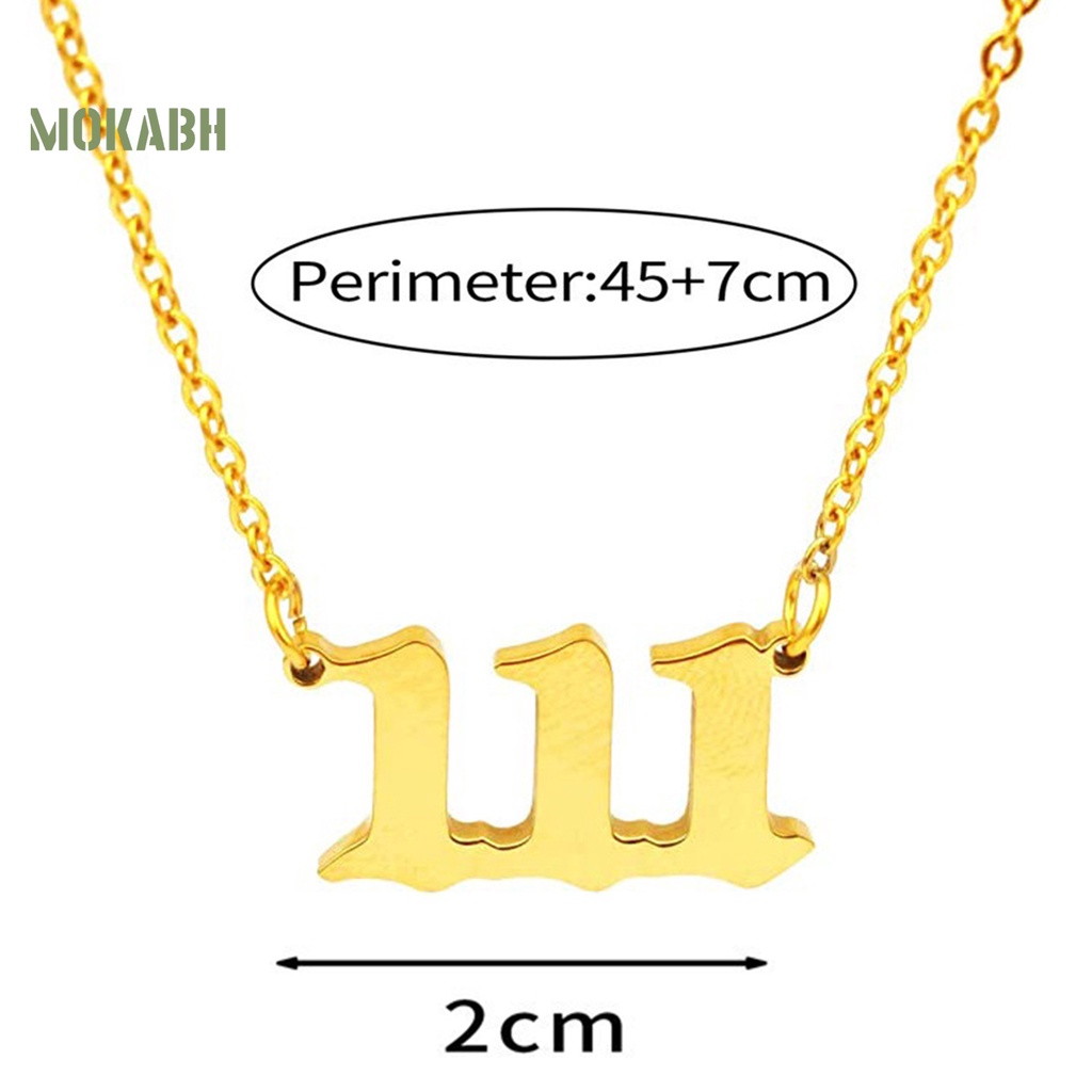 Vòng cổ Bằng Thép Không Gỉ Mặt Số Thời Trang 000 111