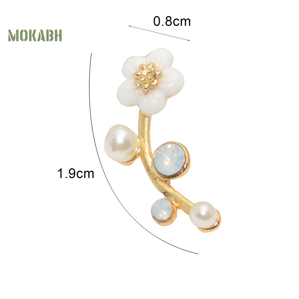 1 Đôi Bông Tai Hình Hoa Đính Ngọc Trai Nhân Tạo Thời Trang