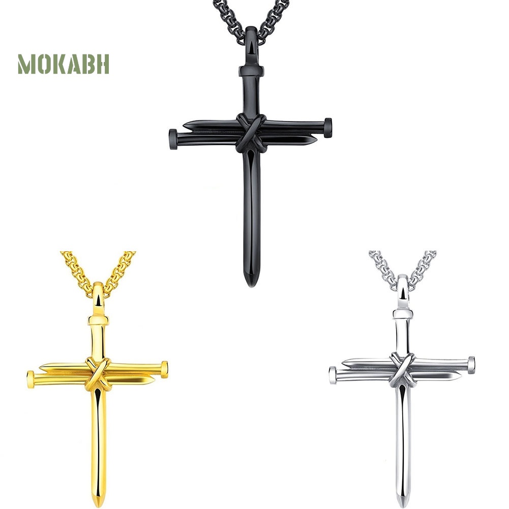 Vòng cổ Thép Titan Mặt Thánh Giá Thời Trang Cho Nam Nữ