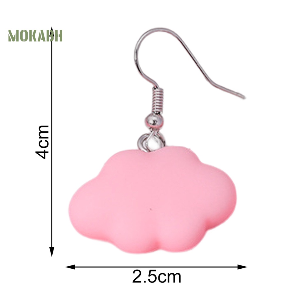 1 Đôi Bông Tai Hình Đám Mây Hoạt Hình Màu Kẹo Ngọt Thời Trang Hàng Ngày