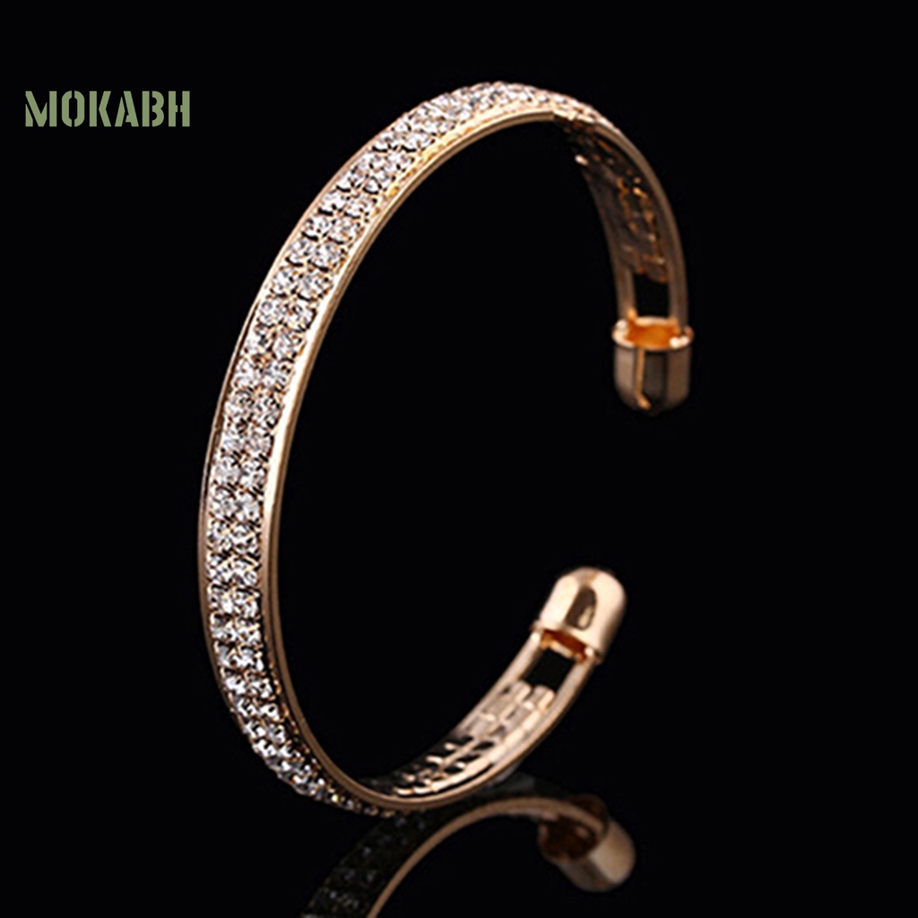 Vòng Đeo Tay Mạ Bạc Đính Đá Lấp Lánh Thời Trang Cho Nữ