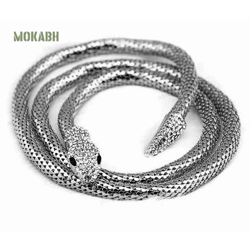 Vòng Đeo Tay Hình Rắn Đính Đá Co Giãn Phong Cách Punk Cổ Điển