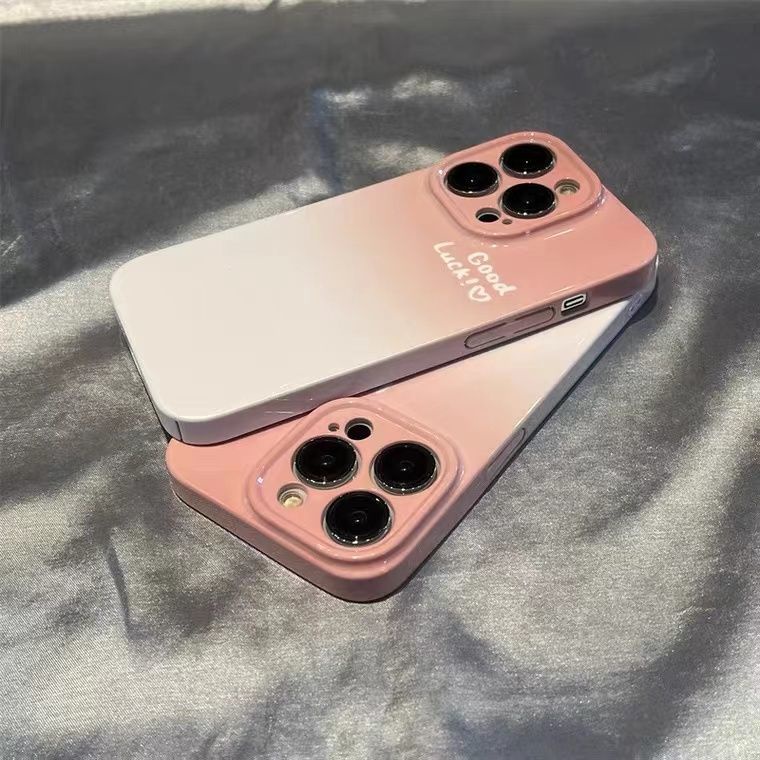 🔥Ốp Điện Thoại Cứng Màu Hồng Gradient In Chữ Tiếng Anh Cho Iphone 11 1214Pro 13Promax O2C1 13Promax