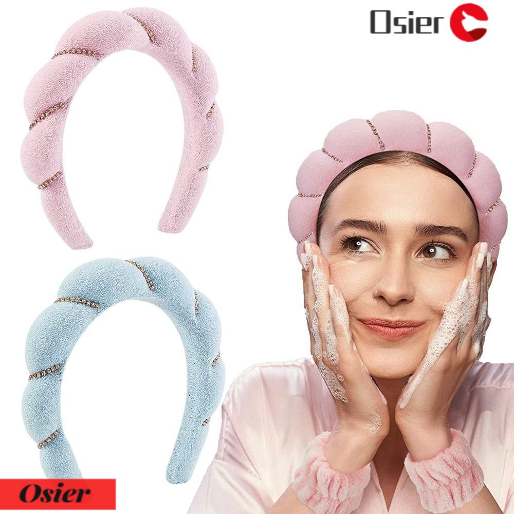 1 Băng Đô Mút Xốp Chống Trượt Màu Trơn Dùng Rửa Mặt / Spa