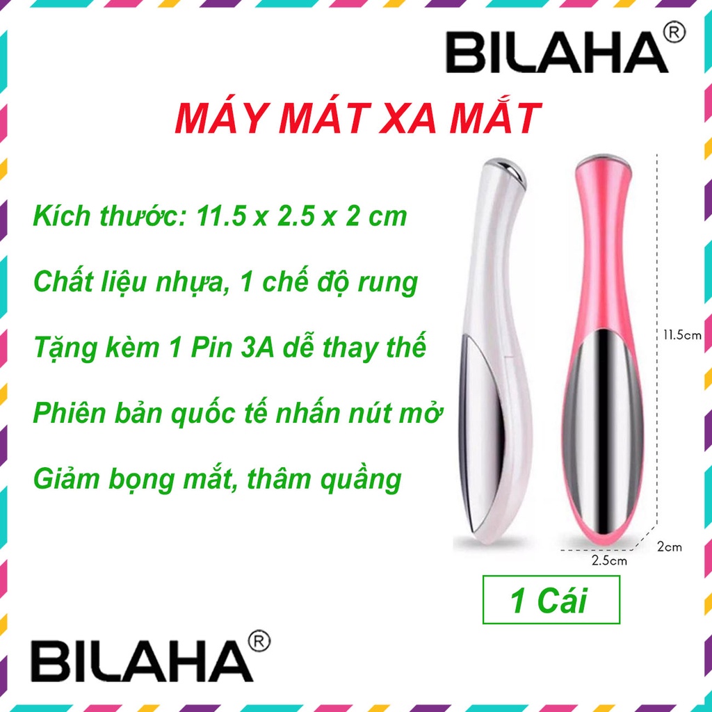Máy Massage Vùng Da Quanh Mắt + Tặng Kèm 1 Móc Khóa Treo - Cây lăn massage mắt nâng cơ chống thâm quầng - B0015 + B0067