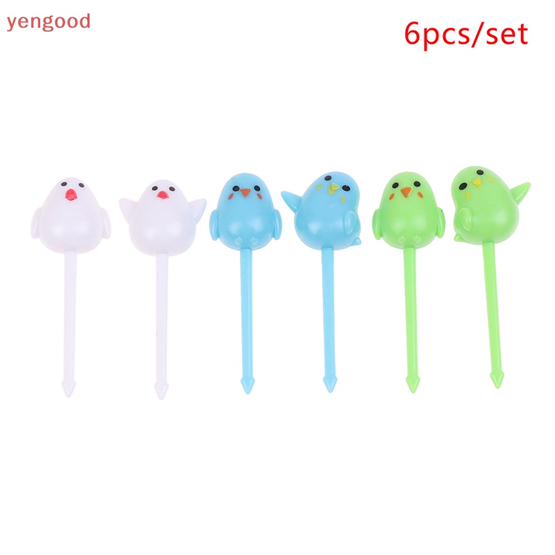 Bộ 6 Nĩa Ăn Trái Cây Hình Gà Con Dễ Thương Cho Bé