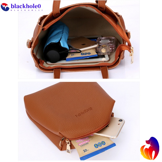 Bộ 4 Túi Đựng Điện Thoại / Máy Tính Bảng Họa Tiết Vỏ Quả Vải Có Khóa Kéo Chống Mòn Cho Mẹ Và Bé