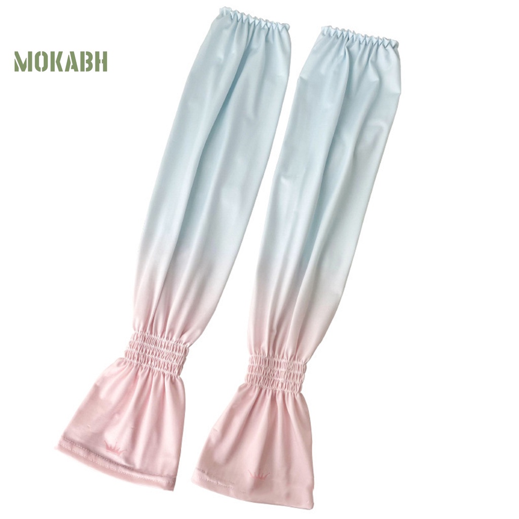 1 Cặp Ống Tay Áo Bằng Lụa Lạnh Co Giãn Họa Tiết Vương Miện Màu Sắc Gradient