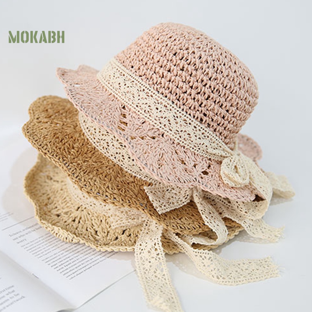 [Mok Abh] Mũ Vành Tròn Rỗng Có Thể Điều Chỉnh Kích Thước Cho Bé Gái