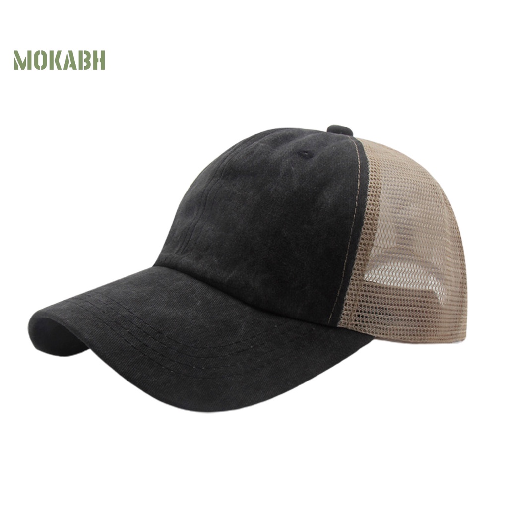 Mũ Lưỡi Trai Unisex Phối Lưới Chống Nắng Màu Sắc Trơn Có Thể Điều Chỉnh Kích Thước