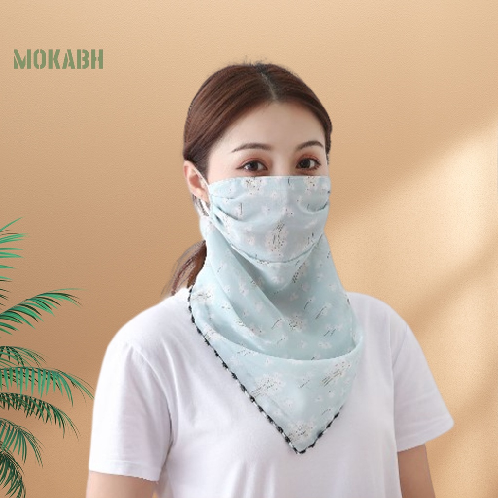 Khăn Choàng Cổ Chống Tia UV Thoáng Khí Chống Bụi Họa Tiết Hoa Có Thể Điều Chỉnh