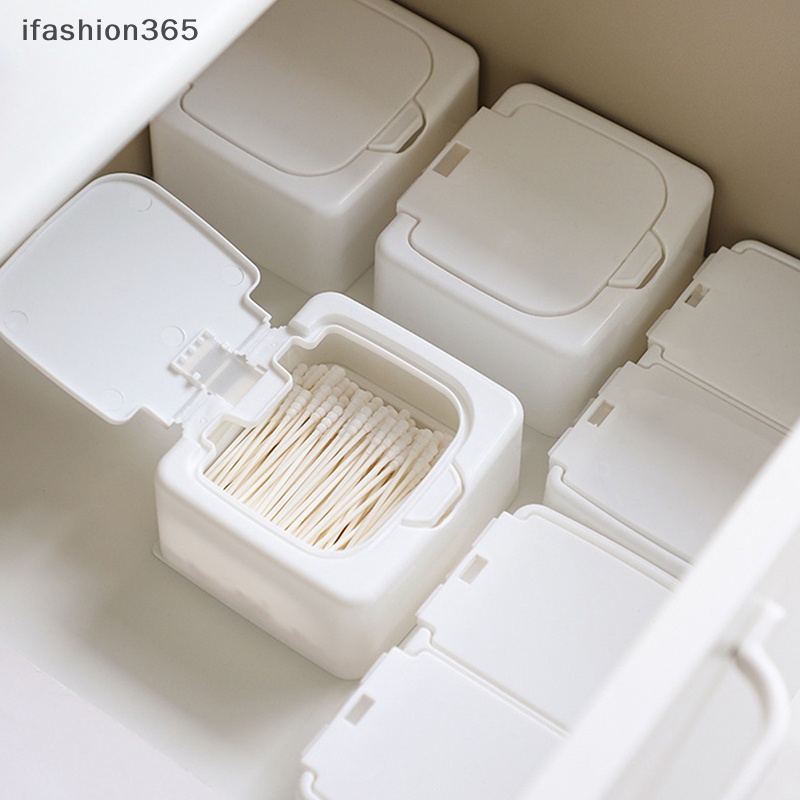Hộp Đựng Tăm Bông / Bông Cotton Phân Loại Dạng Bật Lên Cửa Sổ Đơn Giản Thời Trang ifashion365