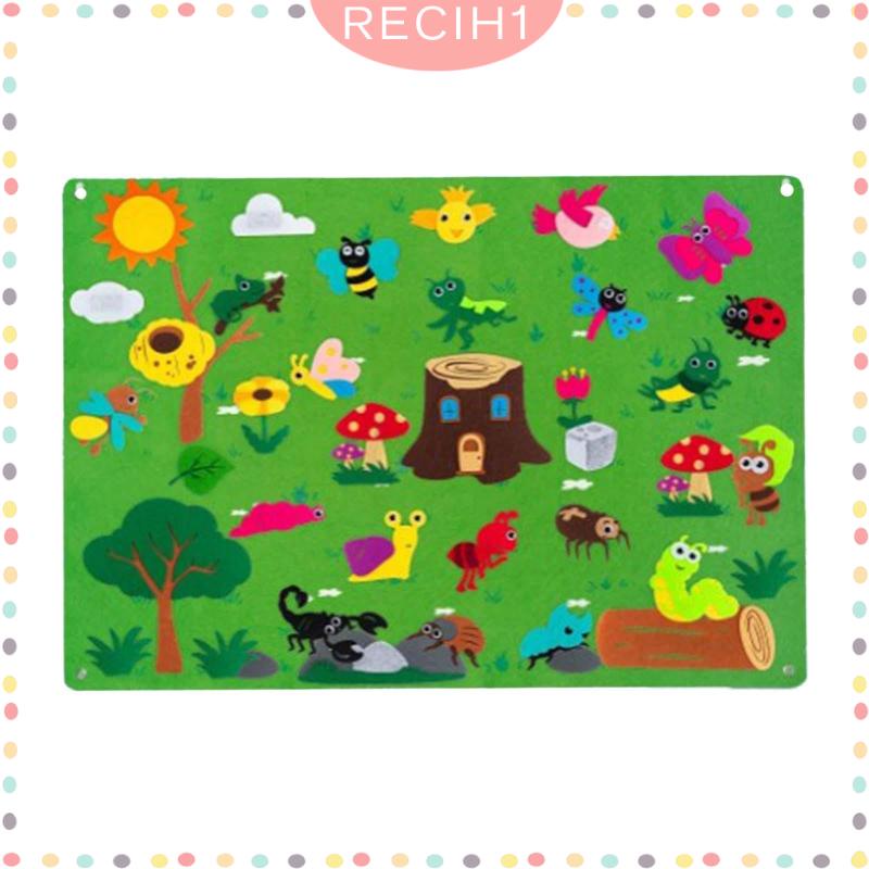 Bảng Nỉ Treo Tường Di Động Hỗ Trợ Dạy Học Montessori Cho Bé Trai 3 4 5 6