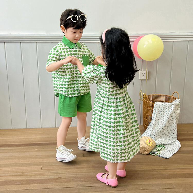 Áo Sơ Mi In Họa Tiết Toàn Bộ Thời Trang Mùa Hè Cho Chị Em Gái