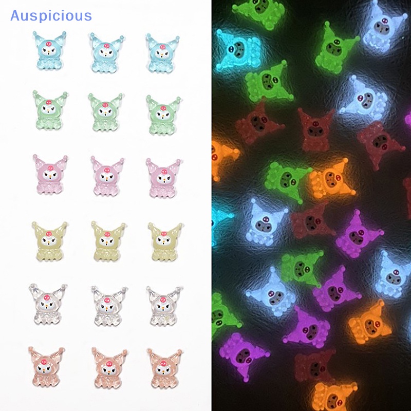 Set 10 Phụ Kiện Trang Trí Móng Tay Nghệ Thuật Trong Suốt Hình Hoạt Hình 3D DIY