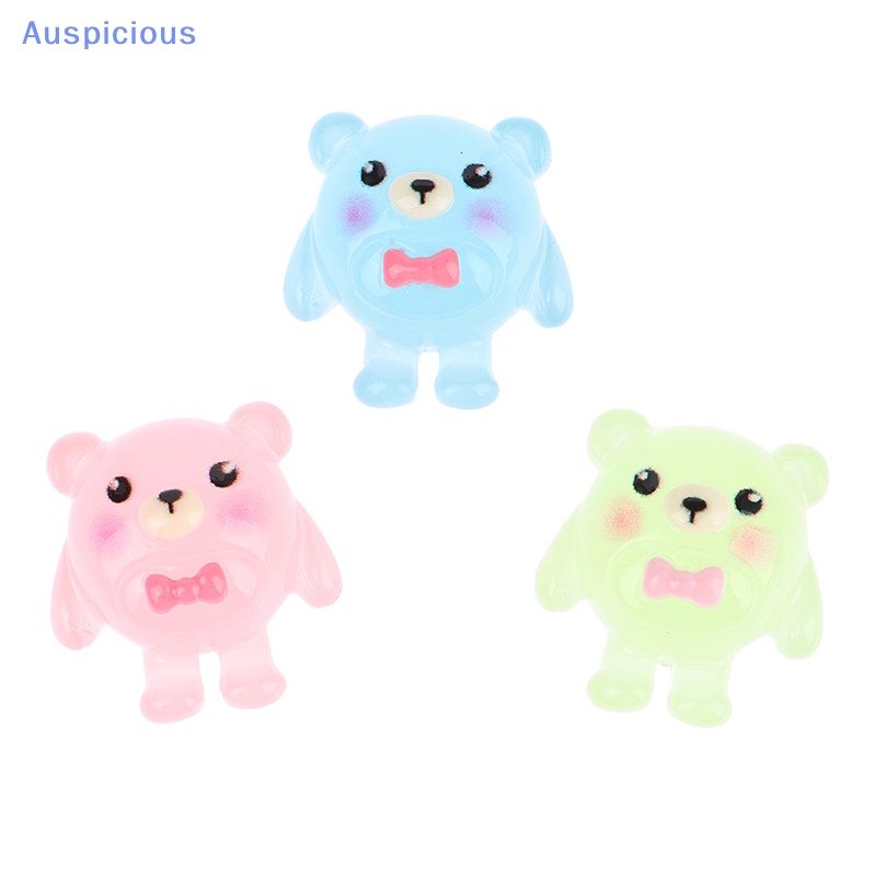 Set 10 Mô Hình Chú Gấu Dạ Quang Bằng Nhựa Resin Trang Trí Tiểu Cảnh