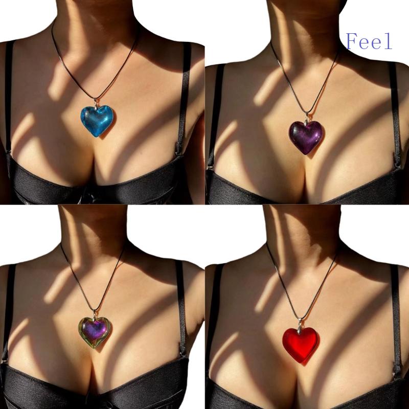 Vòng cổ Mặt Trái Tim Nhiều Màu Sắc Thời Trang