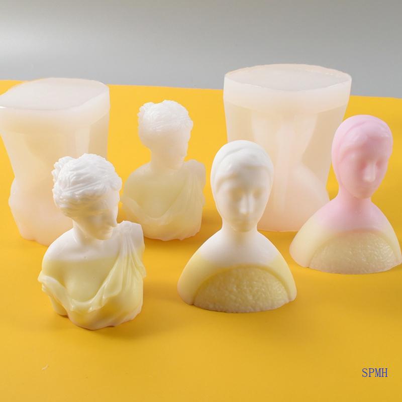 Khuôn Làm Nến / Xà Phòng Hình Mặt Người 3D Bằng Silicone