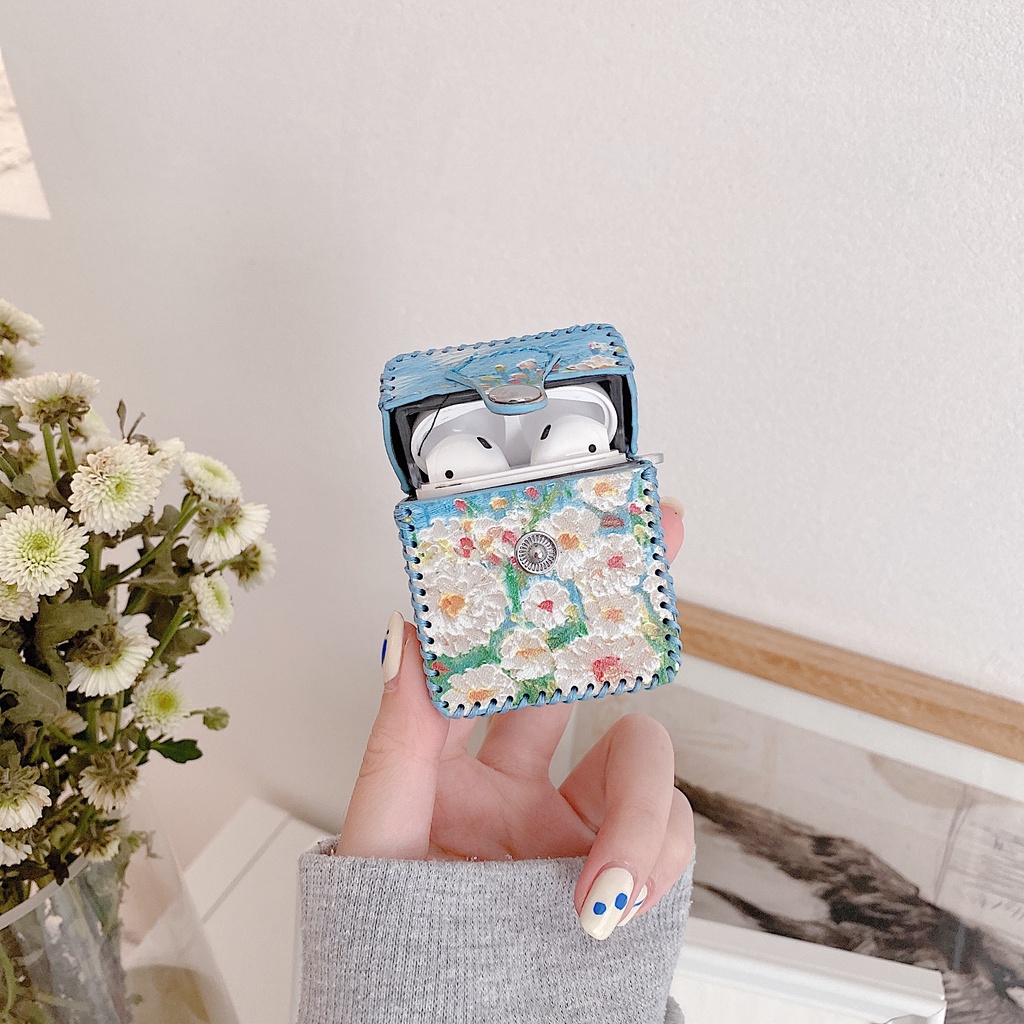 Vỏ Bảo Vệ Hộp Sạc Tai nghe không dây AirPods 1 / 2 / 3 Pro2 2022 Bằng Tpu Mềm Chống Sốc Họa Tiết Tranh Sơn Dầu