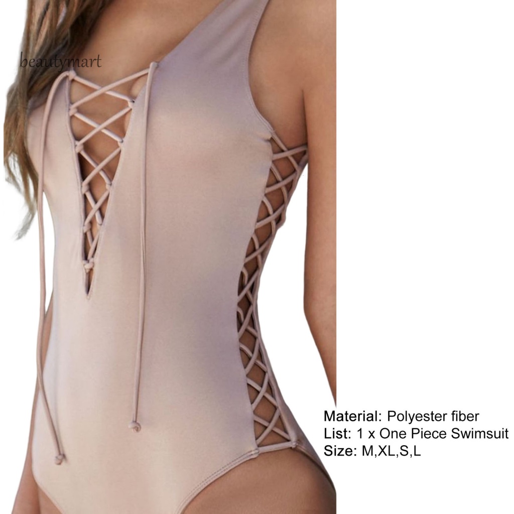 Bộ Đồ Bơi Một Mảnh Cổ Chữ V Khoét Sâu Không Tay Thời Trang Quyến Rũ Cho Nữ