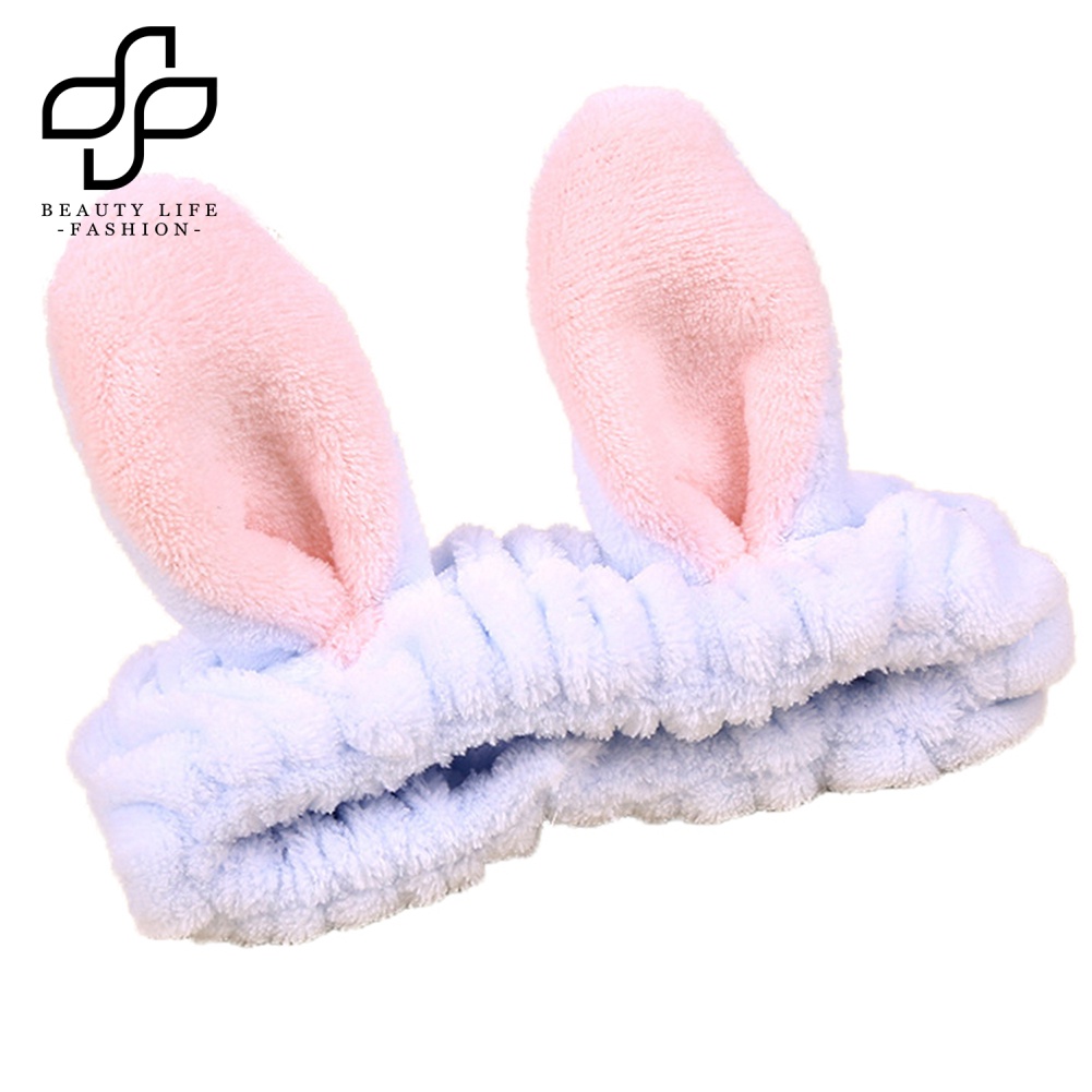 Băng Đô Tai Thỏ Co Giãn Dễ Thương Dành Cho Nữ Rửa Mặt