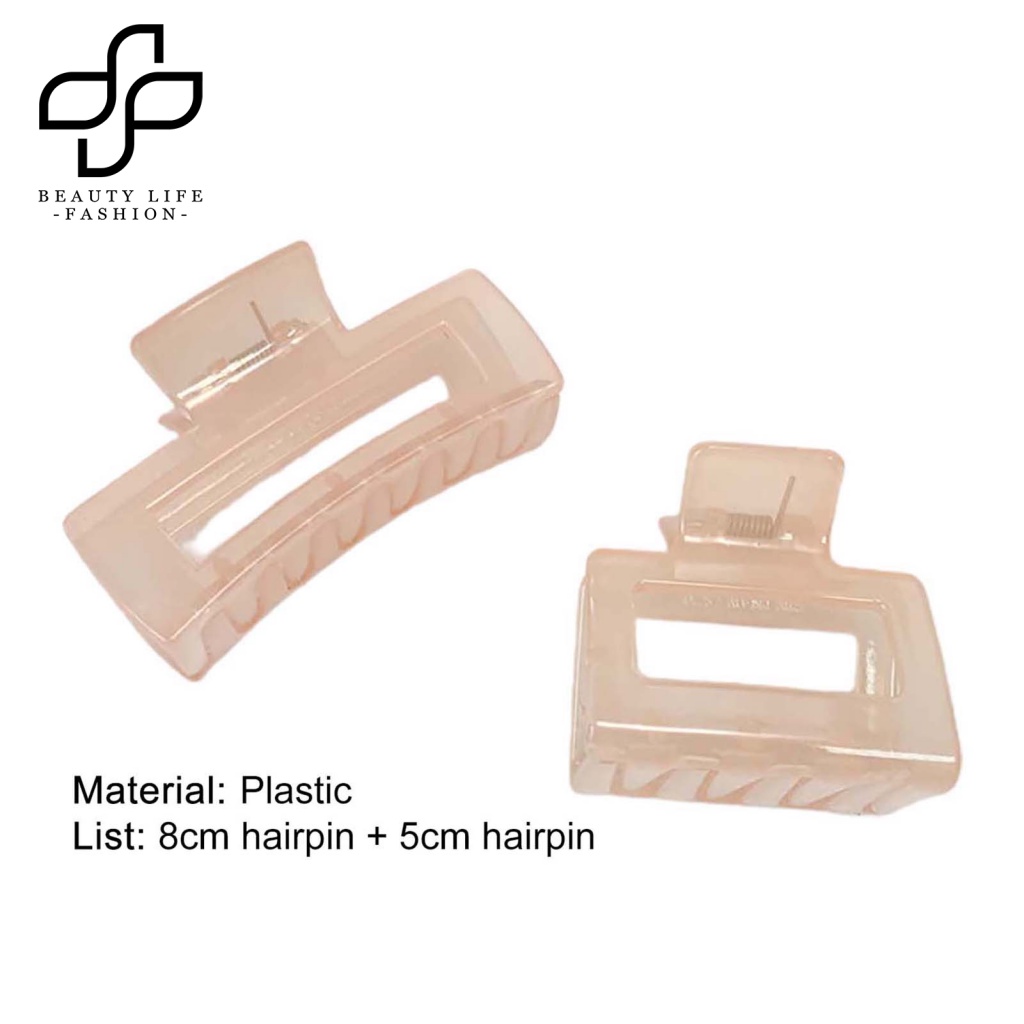 Bộ 2 Kẹp Tóc Màu Trơn Đơn Giản Thời Trang Cho Nữ