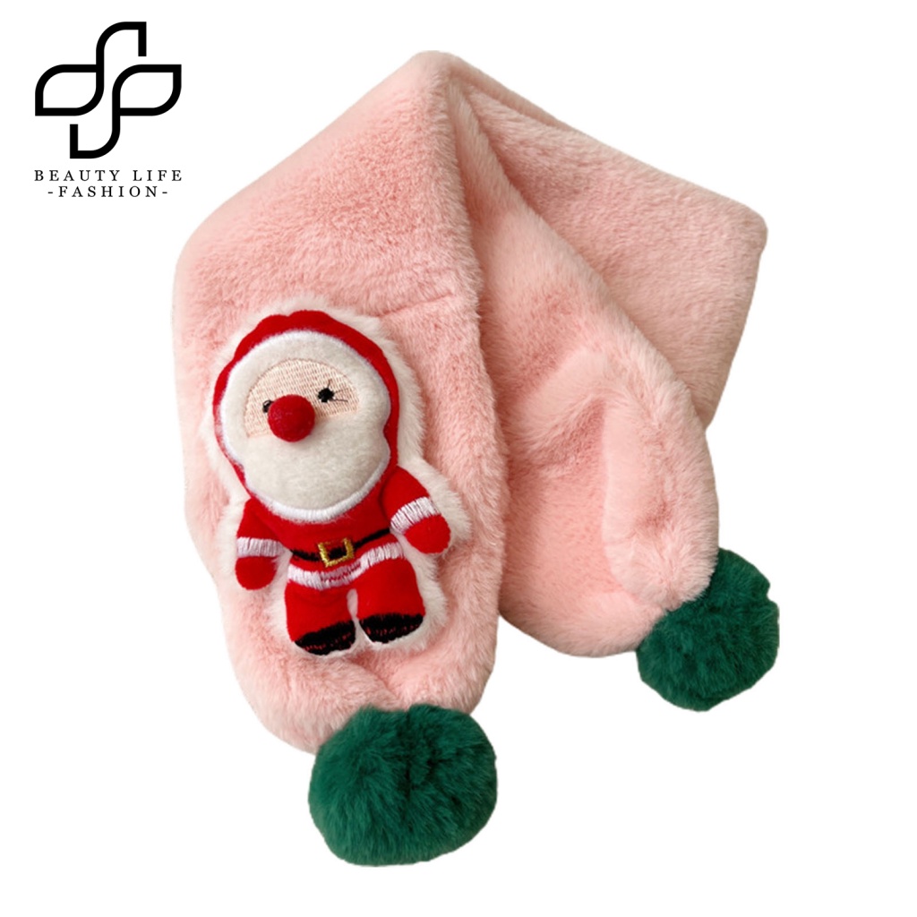 Khăn Choàng Cổ Bằng Vải Bông Họa Tiết Hoạt Hình Giáng Sinh Thời Trang Dành Cho Trẻ Em