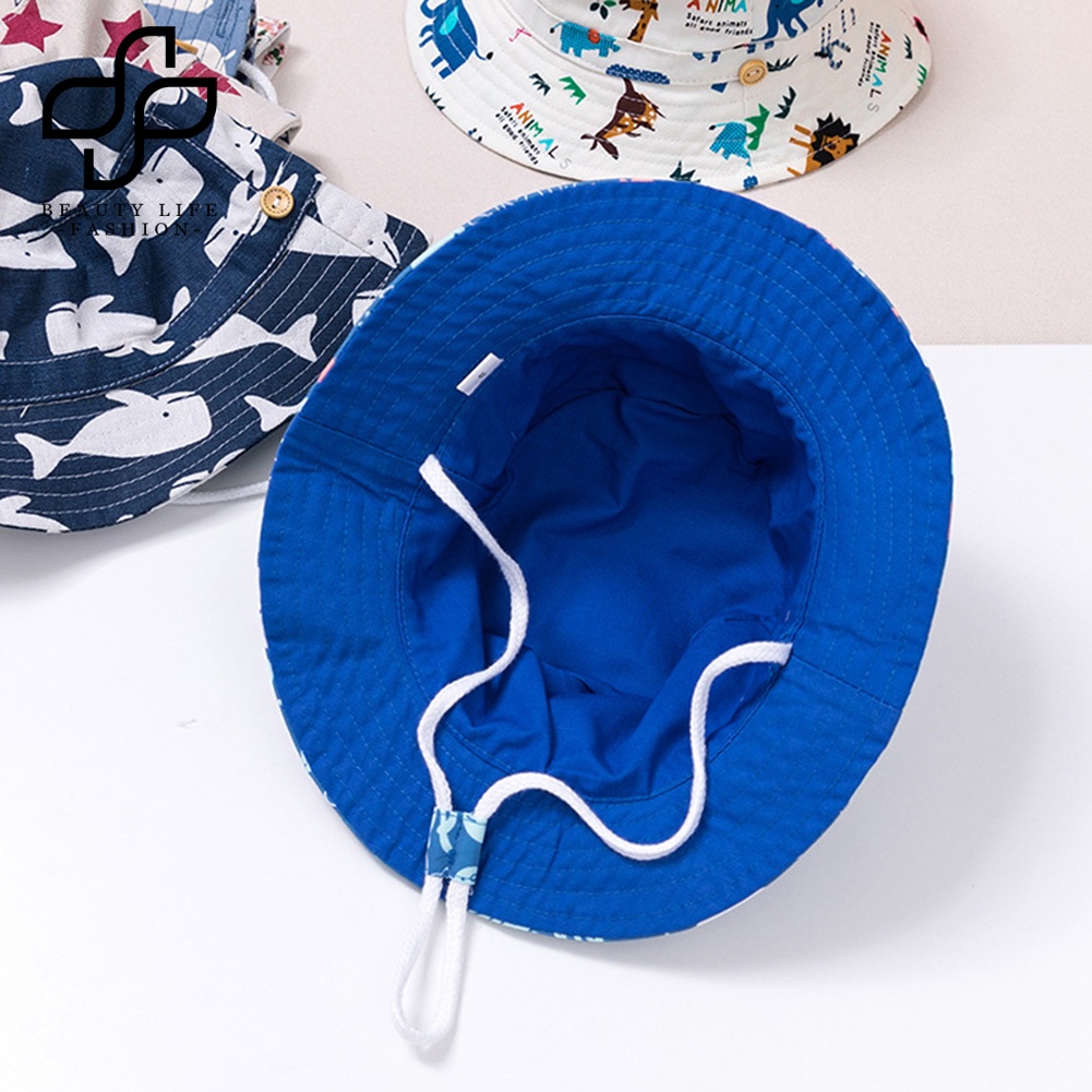 Nón Vành Rộng Chống Tia UV In Họa Tiết Động Vật Hoạt Hình Xinh Xắn Dành Cho Bé