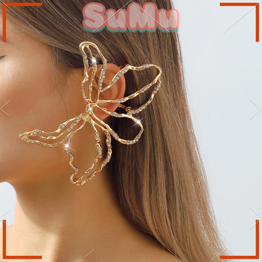 Bông Tai Kim Loại Một Mặt Hình Hoa Phong Cách Vintage