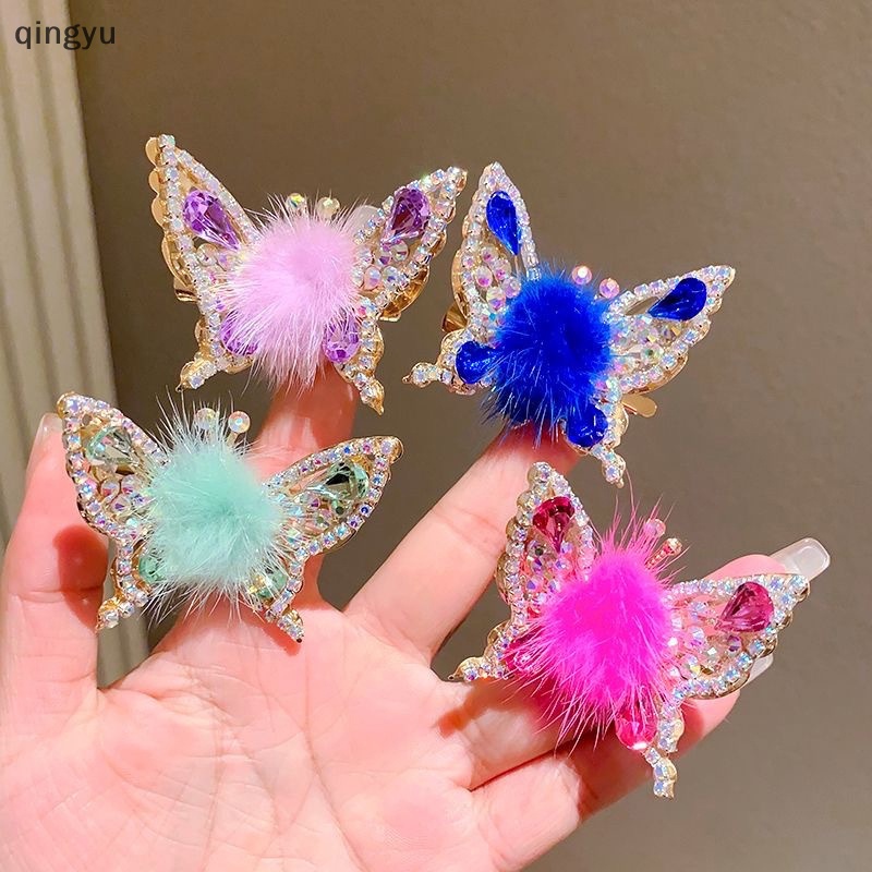 Kẹp Tóc Hình Bướm 3D Đính Đá Có Thể Tháo Rời Thanh Lịch Cho Nữ