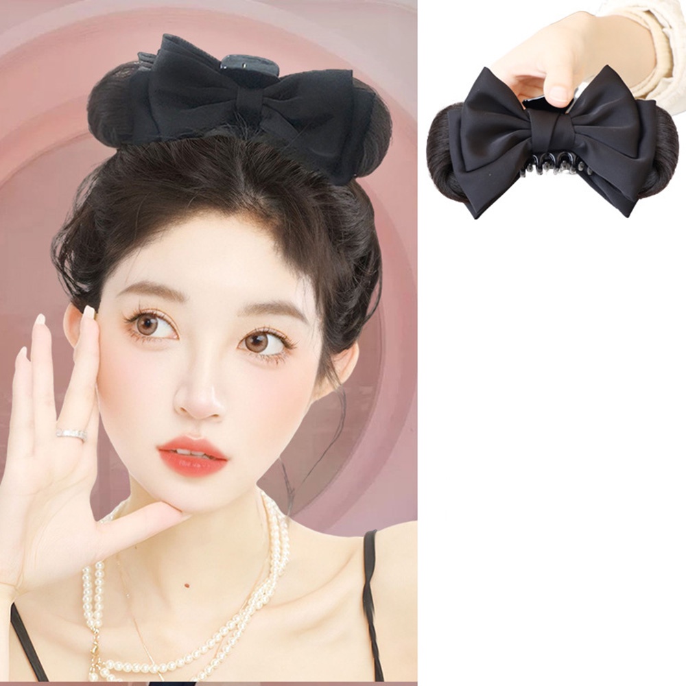 Kẹp Tóc Nơ Hai Mặt Cỡ Lớn Thanh Lịch Cho Nữ