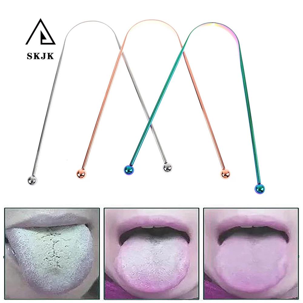 Dụng cụ làm sạch lưỡi SKJK bằng thép không gỉ vệ sinh tiện lợi cho nam và nữ