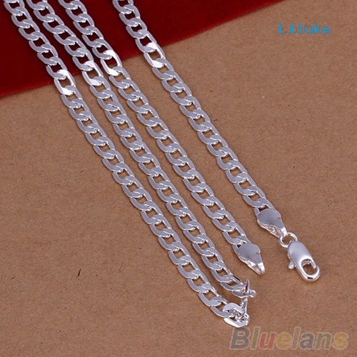 Vòng cổ Hợp Kim Mạ Bạc Bản Dẹt 4mm Thời Trang
