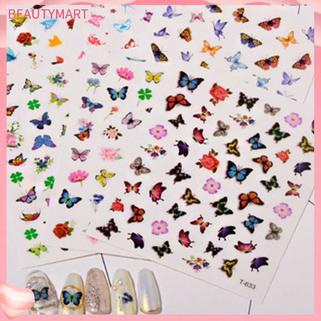 Set 6 Miếng Dán Trang Trí Móng Tay Họa Tiết Hoa Phong Cách Giáng Sinh Dành Cho Người Mới Bắt Đầu