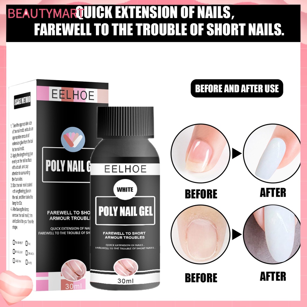 1 Bộ Gel Poly 30ml Nối Dài Móng Tay Nhanh Khô Lâu Trôi Chuyên Nghiệp